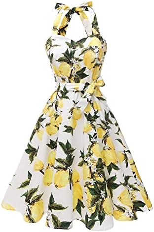 Topdress Women'sVintage Polka Audrey Dress 1950s Halter Retro Cocktail Dress