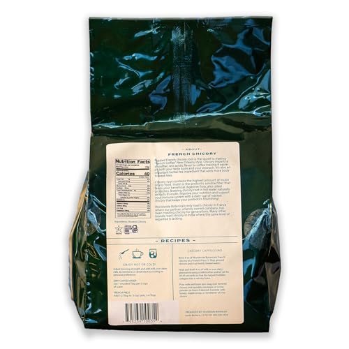 Image of Worldwide Botanicals French Chicory Root, 5 Pound Bag - Brew Like Coffee, Blend Roasted Chicory Root With Coffee, Prebiotic, Acid Free, Caffeine Free, Kosher, 5lb