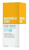Invisible Zinc SPF50+ Face and Body Sunscreen, 150g