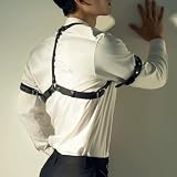 Facaihy Harness Männer Leder Verstellbarer, Body Sex, Punk Body Brust, Rave Outfit Herren Gay Unterwäsche,Clubwear Herren Sexy, Gladiator Kostüm, Sexy Sklave Bandage