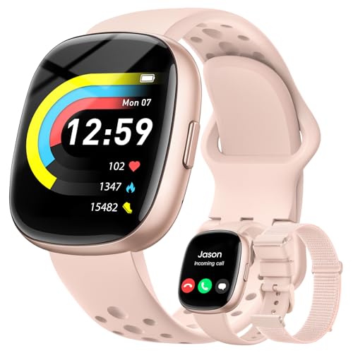 Fitness Trackers for Women Smart watch: Fitness Watch with Blutooth Call 24/7 Heart Rate SpO2 Sleep Monitor IP68 Waterproof 120+ Sport Mode Activity Trackers Compatible iPhone Android Phones (3 Bands)