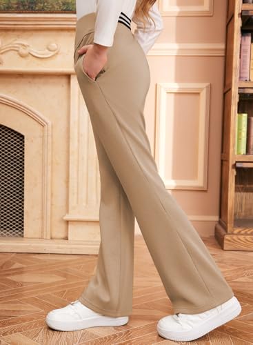 blibean Girls Dressy Bell Bottom School Uniform Pants Size 6-15 Years4