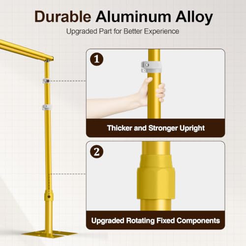 Image of EMART Backdrop Stand Heavy Duty 12x10Ft Double Crossbar Pipe and Drape-Gold
