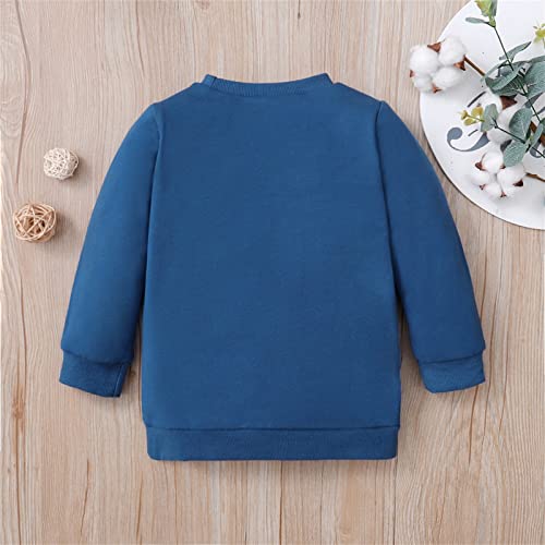 Moletom infantil meninos meninas manga longa moletom com capuz para bebês, Azul, 3-4 Anos