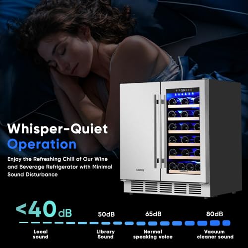 Image of ORYMUSE 30 inch Stainless Steel Wine & Beverage Refrigerator - Dual Zone, Built-in /Freestanding with Upgraded Cooling - 30 Bottles & 110 Cans Capacity