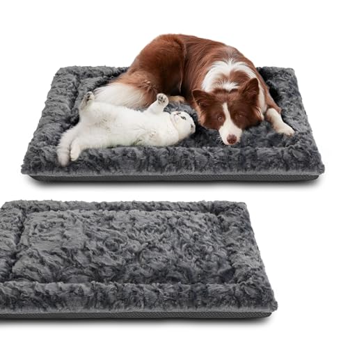 2 Pack Dog Bed for Large Medium Small Dogs,Reversible Rectangle Dog Bed,Washable Orthopedic Durable...