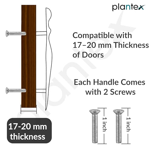 Image of Plantex Cabinet Handle /Kitchen Cabinet Door Handle /Wardrobe /224 mm Cupboard Handle /Door Pull-Push Handle for Home /Office - Pack of 2 (Black)