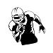 Stickers pour voiture 14.8cm * 15.1CM Joueur Cartoon Football américain Sport Casque décalque de vinyle Autocollants voiture Noir/Argent stickers pour voiture (Color Name : Black)