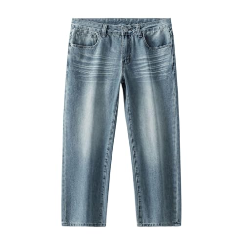 Men's Denim Pants Summer Vintage Loose Fit Straight Leg Jeans