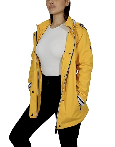 Win's Ciré de pluie pour femmes avec doublure en coton (FR/ES, Alpha/lettres, L, Taille normale, Taille normale, Jaune)