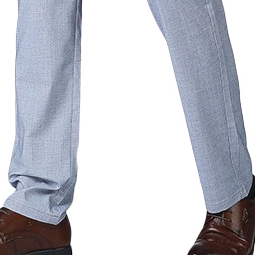 Men's Summer Lightweight Casual Dress Pants Straight Fit Cotton Linen Suit Pants Stylish Comfortable Work Pants​3