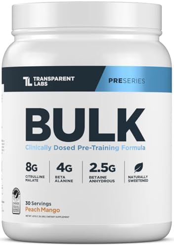 Transparent Labs Bulk Pre Workout Powder - Naturally Sweetened Ad...