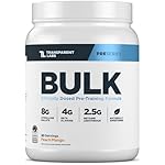 Transparent Labs Bulk Pre Workout Powder - Naturally Sweetened Advanced Pre-Workout Formula for Muscle Building and Strength - 30 Servings, Peach Mango