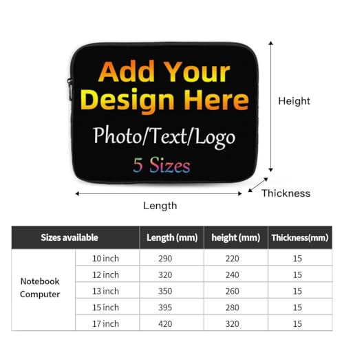 Image of Custom Laptop Bag with Your Photo /Text /Logo Printing, Personalized Shockproof Business Briefcase for Men Women, Waterproof Travel Laptop Case, 15in