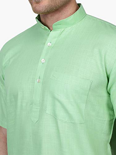 Image of Rajubhai Hargovindas Men's Premium Cotton Half Sleeve Solid Kurta