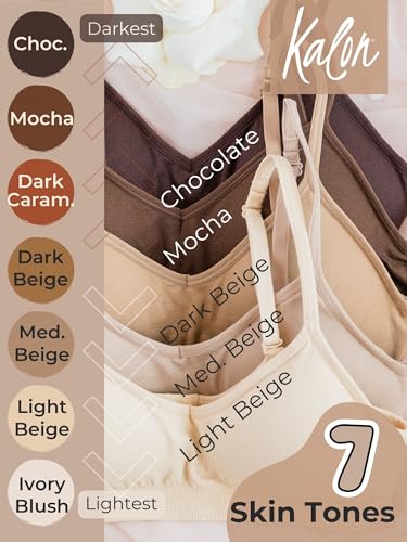 Image of Kalon Women's 4 Pack Demi Padded Bralette Wireless Comfortable Bra