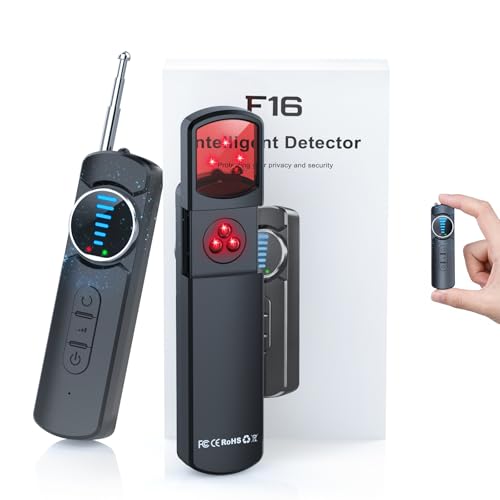 7-in-1 Hidden Camera Detectors AI Chip Anti-Spy Camera Finder GPS Tracker & Bug Detector Portable RF Signal Scanner for Hotel Dressing Room Bathrooms Cars & Travel Security (Black)