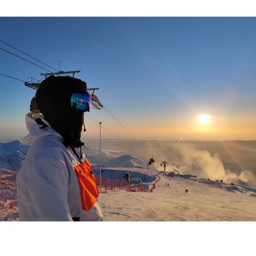 Extremus Cornice Ski Goggles, Otg Snow Sports Goggles, Wide View Snowboard Snow Goggles For Men & Women, Matt Black Frame, Sterling Silver Lens #TOP2