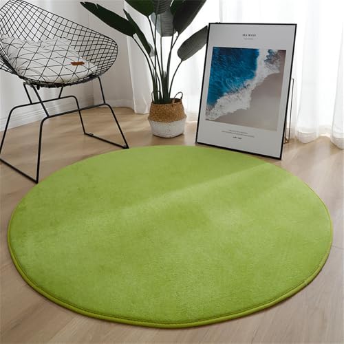 Hearda 60/80/100/120 cm Teppich Rund, Einfarbig Kurzplüsch Reppich Schlafzimmer, Innenbereich Runder Teppich, Waschbarer rutschfest Teppich, Flur Teppich,fürs Wohnzimmer,Büro (120cm,Grün) Hearda 60/80/100/120 cm Teppich Rund, Einfarbig Kurzplüsch Reppich Schlafzimmer, Innenbereich Runder Teppich, Waschbarer rutschfest Teppich, Flur Teppich,fürs Wohnzimmer,Büro (120cm,Grün)