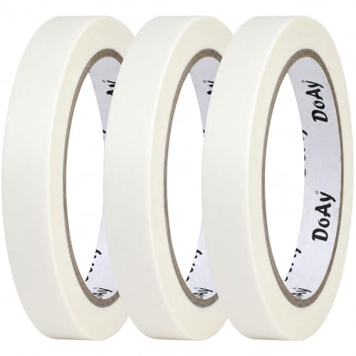Image of 3 Pack White Masking Tape - Painters Tape 0.60 Inch Wide - Multi-Surface, Water Resistant, Indoor & Outdoor Use - 270FT Total - Artist Tape for Paint, Wall, Watercolor (#4010)