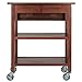 Winsome 94734 Jonathan 2 Drawer Rolling Kitchen Cart in Walnut