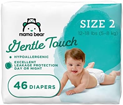 Amazon Brand - Mama Bear Gentle Touch Diapers, Hypoallergenic, Size 3, 168 Count (4 packs of 42), White