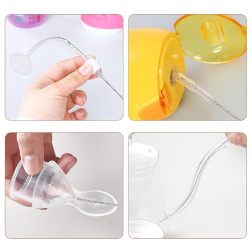 Image of 8PCS Bottle Brush Sponge Cup Brush with Straw Brushes Long Handle Cleaner Brush for Baby Bottle Glasswares Mugs Cups Kitchen Clean (4 Bottle Brushes + 4 Straw Brushes)