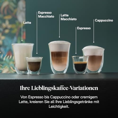 Foto von De'Longhi Dedica Style - Perfetto Kompakte Siebträgermaschine Espressomaschine mit Tasten, manuellem Milchaufschäumer für Espresso und Cappuccino, ESE Pad geeignet, 15cm breit, Rot (EC685.R)