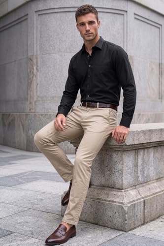 Image of Louis Philippe Men's Slim Fit Easy to Iron Everyday wear Premium Cotton Full Sleeve Solid Formal Shirt
