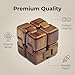 Infinity Cube Fidget Toys for Adults, Desert Ironwood Solid Wood Heavyweight Infinite Magic Fidget Cube with Case, Mini Gadget Portable Anxiety Stress Relieving Toys Gift