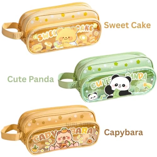 Image of Zqiue Multi-Functional Soft Pencil Case for Girls - Large Capacity Zipper Pouch with Multiple Compartments - Aesthetic Stationery Organizer for School, College & Office