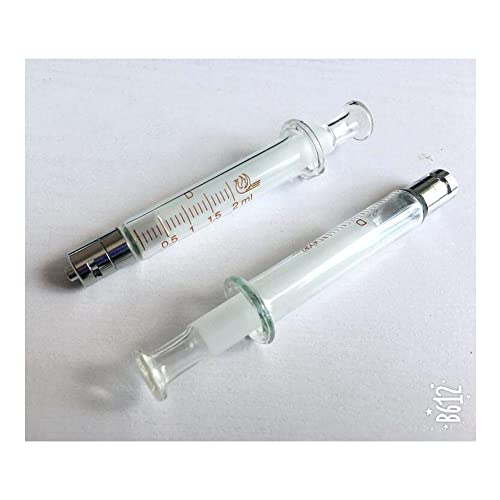 2ML Glass syringe Luer Lock Head injector sampler dispensing with ink chemical medicine 1pcs