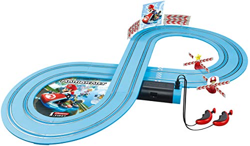 Image of Carrera First Mario Kart - Slot Car Race Track with Spinners - Includes 2 Cars: Mario and Yoshi - Battery-Powered Beginner Toy Racing Set for Kids Ages 3 Years and Up