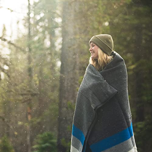 Image of Arcturus Rainier Wool Blanket - Warm, Heavy, Washable, Bed Blanket | Great for Home & Camping (Lake Washington, King)