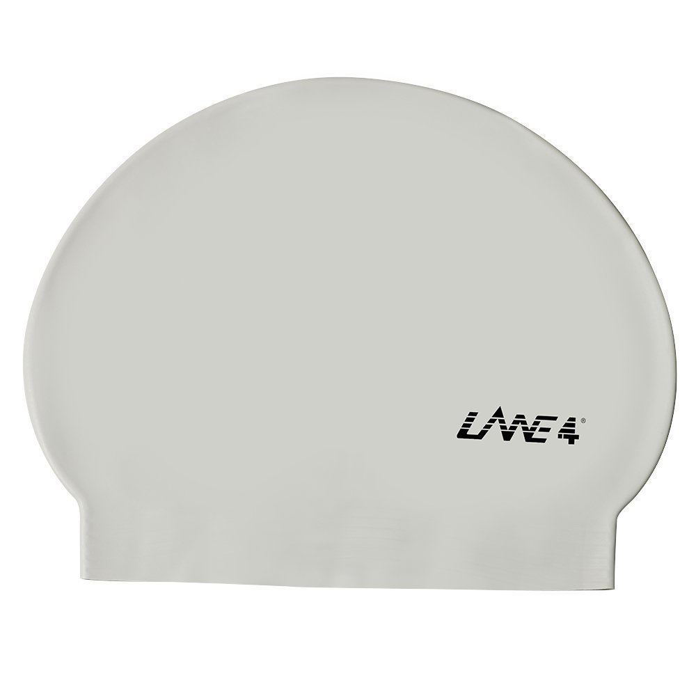 LANE4Flat Latex Swim Cap, Solid Color, Comfortable for Adults Teens J010
