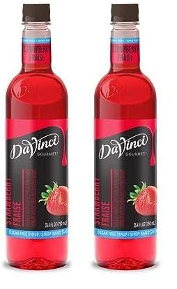 Image of DaVinci Gourmet Sugar-Free Strawberry Syrup, 25.4 fl oz (Pack of 2)