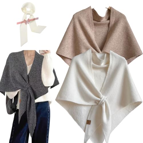 Women’s Solid Color Shawl Blend Shawl Wraps Triangle Scarf Pashmina Fashion Warm Sweater Wrap Cardigan Shawls