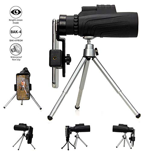 Schine Monocular Telescopes, Phone Telescopes with Low Night Vision Waterproof Scope for Adults