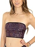 Festival Spaghetti Strap Bandeau Women's Rave Crop Top (Medium, Pink Pixie Bandeau)