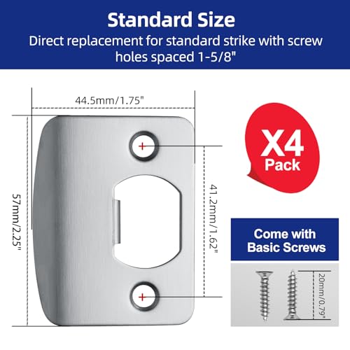 MOSECYOU Standard Door Strike Plates 2-1/4