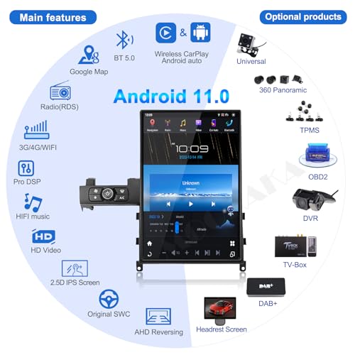 MOOKAKA Rádio veicular Qualcomm Android 13 de 14,4 polegadas para Nissan G-TR R35 2008-2017, 64GB/12