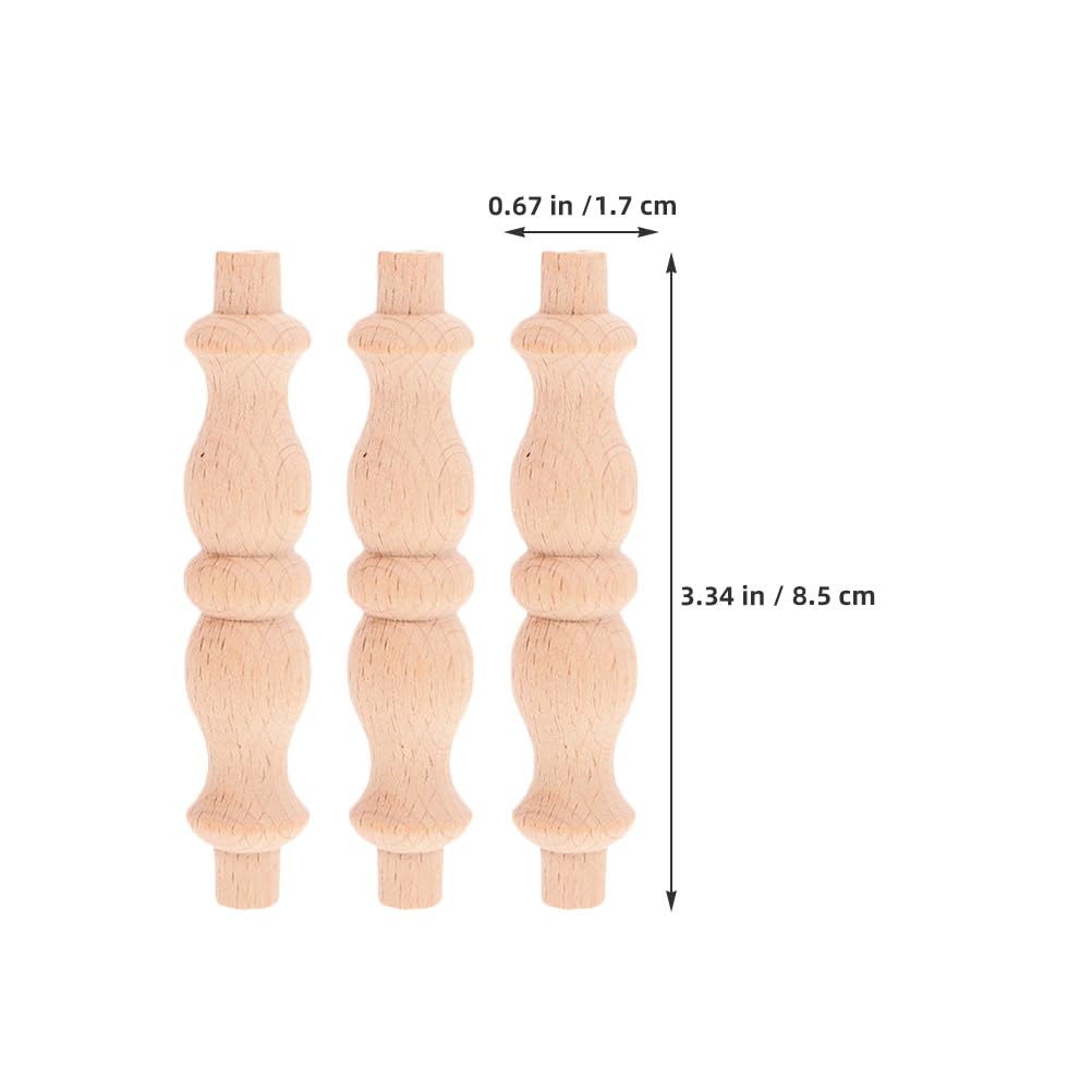 LOGOFUN 24pcs Wooden Baluster Spindles Furniture Staircase Decoration Unfinished Craft Newel Post Easy Install Accessories 8.5x1.7cm