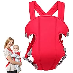 Mochilas Para Portear Bebés Porta Bebe Mochila Bebe Portabebes,Xiuyer Canguros Para Cargar Bebé Baby Carrier Ajustable Porta Bebé Para 3.5-15 Kg Recién Nacidos y Bebés,Bebé Recién Nacido Porta Bebés (rojo)