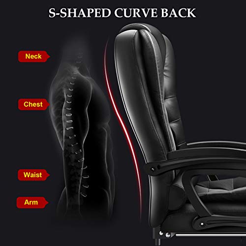 Chaise de direction en cuir PU avec dossier haut ergonomique - 5