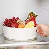Lazy Susan Turntable Φ22.5cm x H6.4cm Condiment Holder, Plastic Revolving Condiments Rotating Spice Rack, Kitchen Storage Unit for Cooking Oil, Ingredients, Bottles and Jars, White (Small) - Image 5