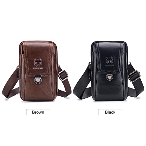 Moniss Bolsa de cinto de couro masculina bolsa de telefone bolsa de viagem crossbody bolsa de ombro