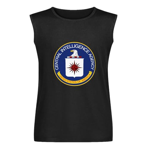 Hidden City Products CIA Central Intelligence Agency - Camiseta sin mangas para hombre, Negro, 3XL