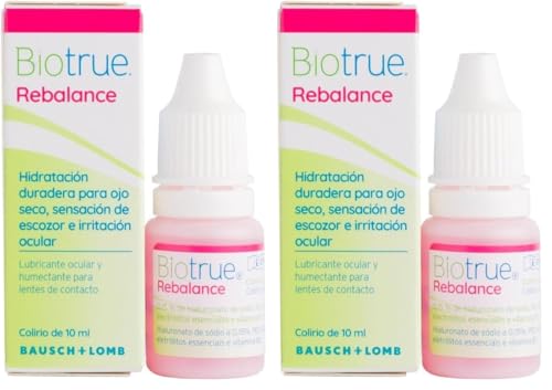 Biotrue Bausch + Lomb Rebalance gotas hidratantes 10ml compatible con lentes de contacto (Paquete de 2)