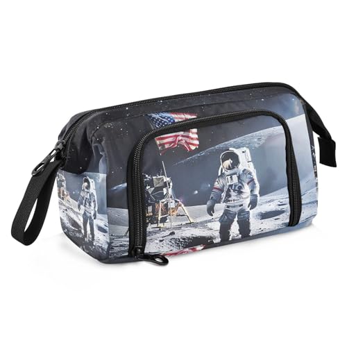 Image of Space Astronaut Nasa Apollo Pencil Case Large Pencil Pouch Big Pencil Box Pen Bag Organizer Pencil Bags with Zipper for Adults Girls Kids Boys School 038