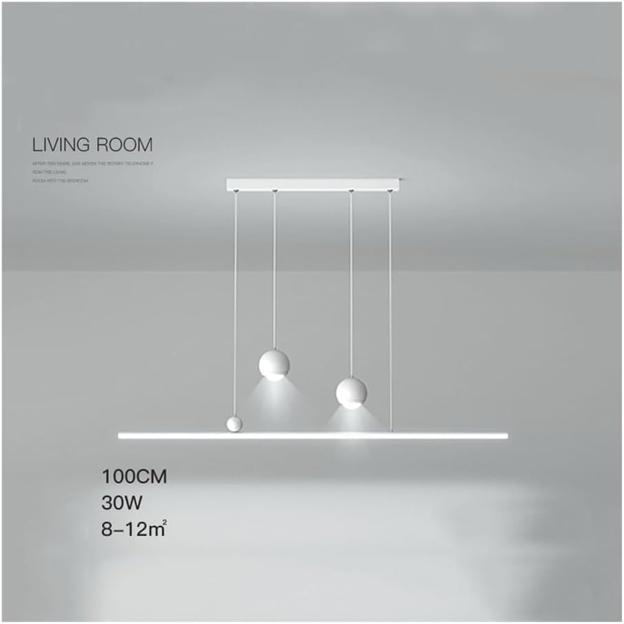 Lampe suspendue blanche variable 30W : éclairage moderne à rayures LED - 6